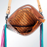 American Darling ADBGS146E Clutch Hand Tooled Hair On Genuine Leather Women Bag Western Handbag Purse