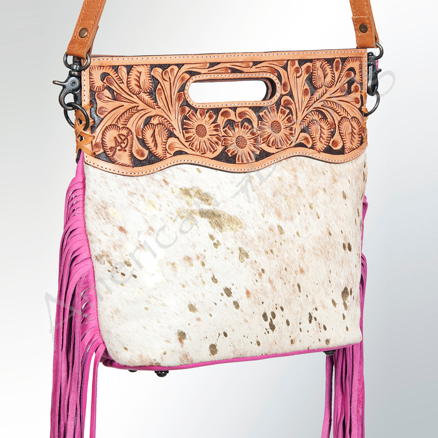 American Darling Clutch Hand Tooled Hair on Genuine Leather Western Women Bag Handbag Purse | Purses for Cute - Uhorse