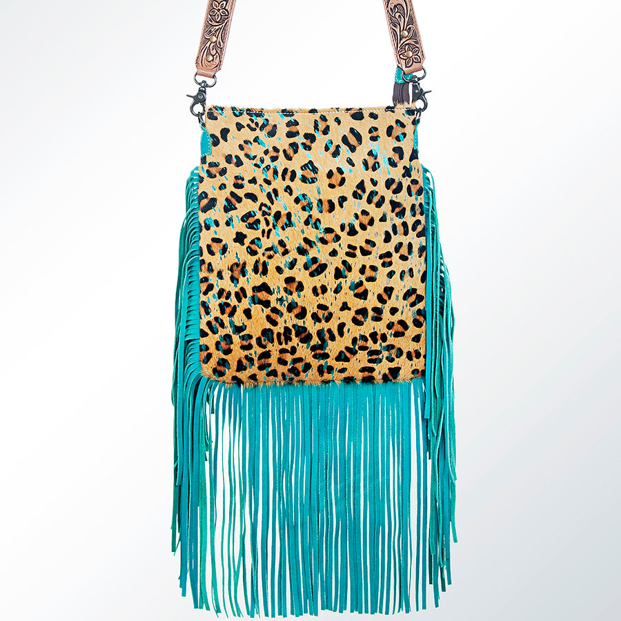 American Darling Messenger Hand Tooled Hair On Genuine Leather Western Women Bag Handbag Purse | Cute