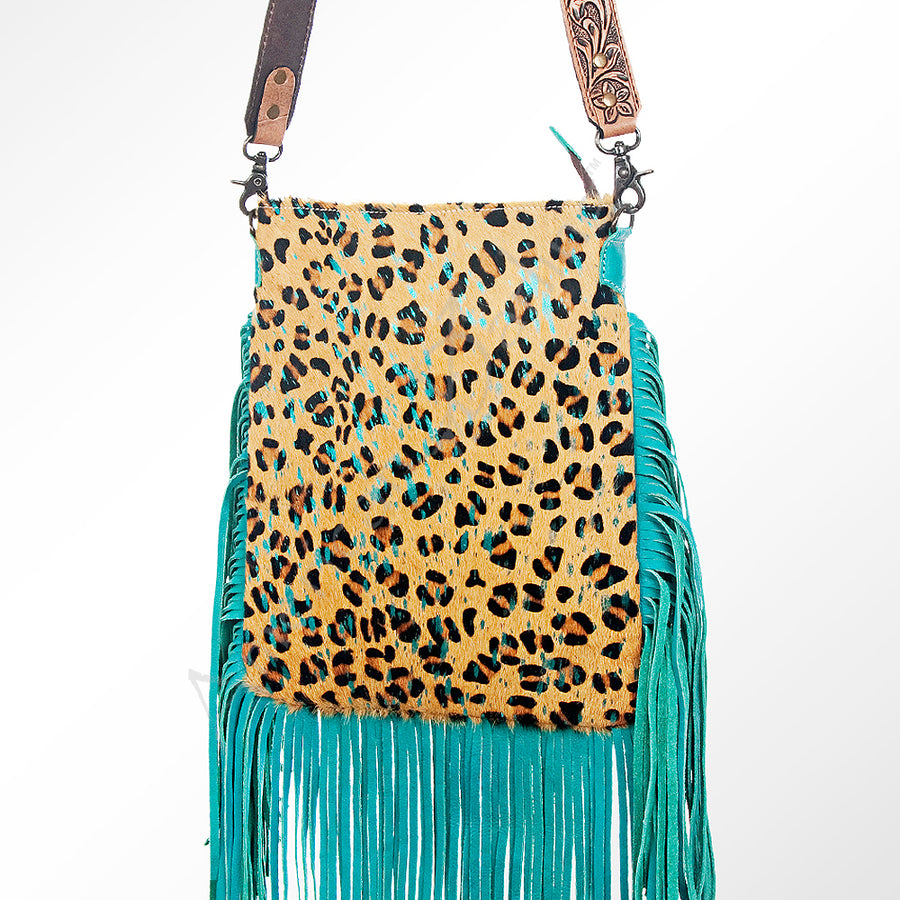 American Darling Large Crossbody Hand Tooled Hair on Genuine Leather Western Women Bag Handbag Purse | Cute - Uhorse