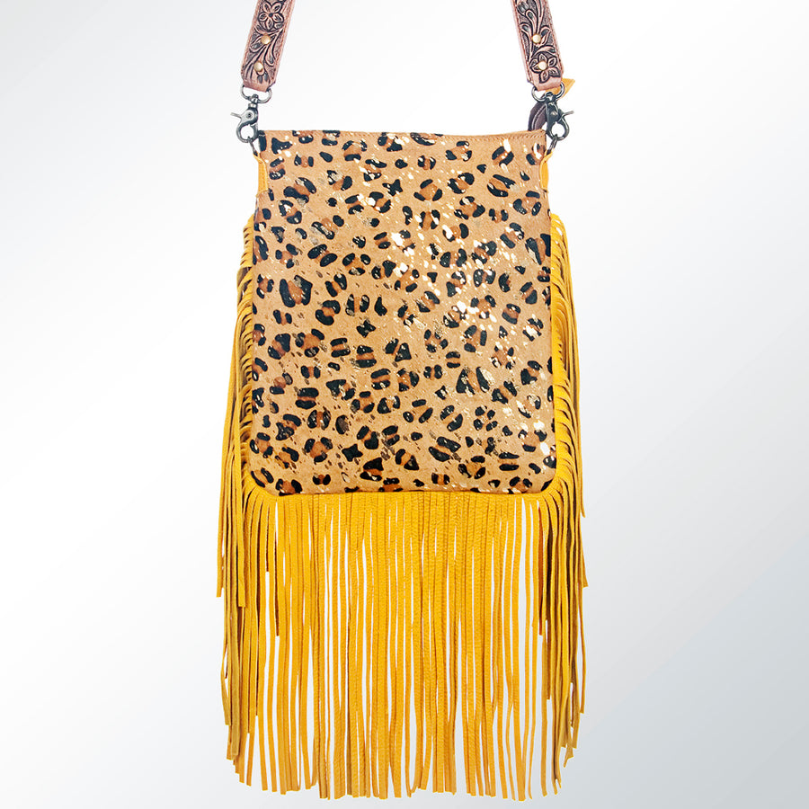 American Darling Messenger Hand Tooled Hair On Genuine Leather Western Women Bag Handbag Purse | Cute