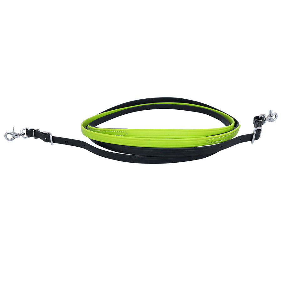HILASON Western Horse Biothane Leather Rein Lime Green and Black - Uhorse