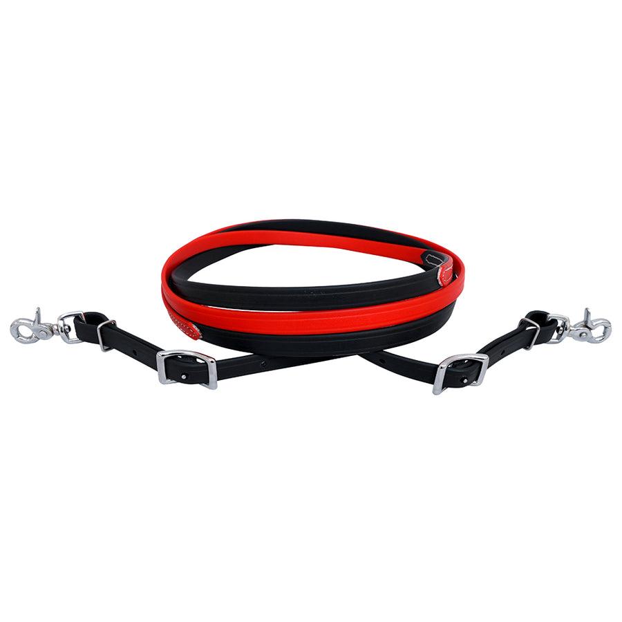 HILASON Western Horse Biothane Leather Rein Red and Black | Horse-Rein - Uhorse