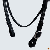 HILASON Western Horse Biothane Leather Headstall Breast Collar Rein Black | Leather Headstall | Leather Breast Collar | Leather Split Reins | Leather Reins | Horse Tack Set