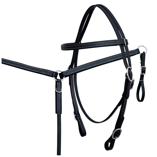 HILASON Western Horse Biothane Leather Headstall and Breast Collar Set - Uhorse