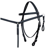 HILASON W. H. Biothane Leather Headstall & Breast Collar Set Black – by Hilason – Cowboy and equestrian accessories