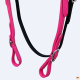 HILASON Western Horse Biothane Leather Headstall Breast Collar Rein Pink | Leather Headstall | Leather Breast Collar | Leather Split Reins | Leather Reins | Horse Tack Set