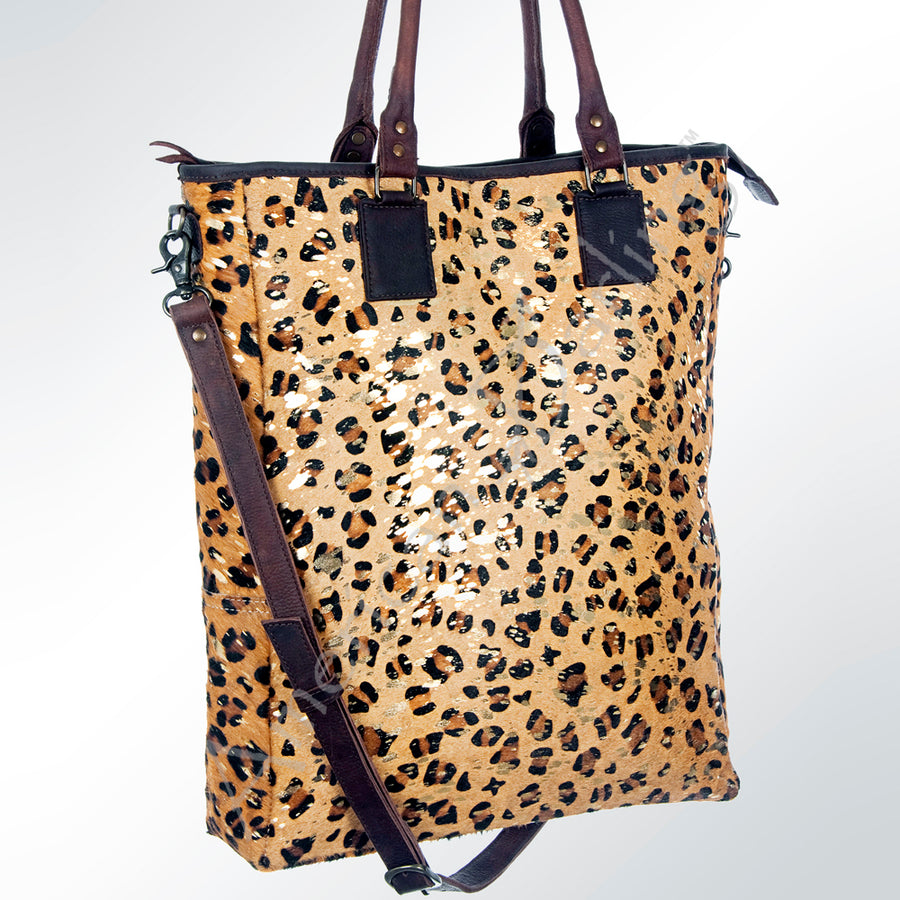 American Darling Hair-On Cowhide Western Leather Tote Bag - Uhorse