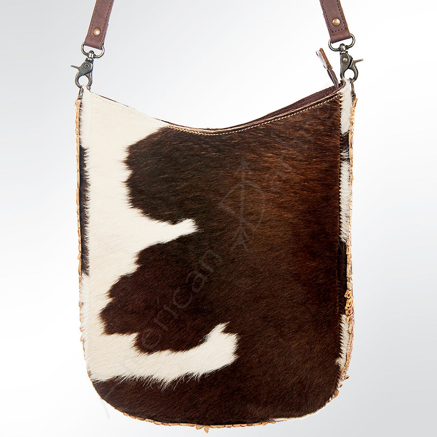 American Darling Cross body Bag Hand Tooled Floral Carved Cowhide Genuine Leather Western Purse with YKK Zipper