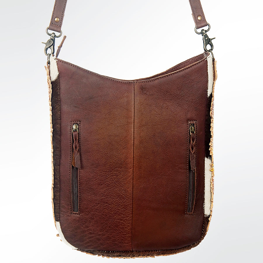 American Darling Cross body Bag Hand Tooled Floral Carved Cowhide Genuine Leather Western Purse with YKK Zipper