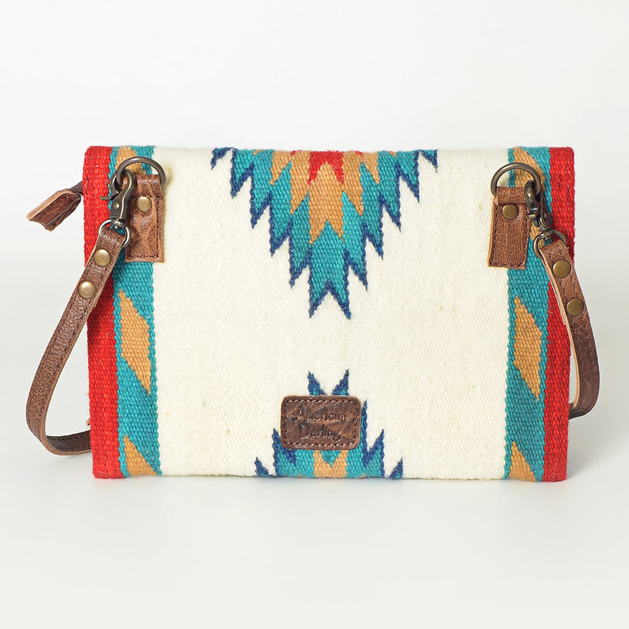 American Darling Small Cross body Bag Hand Woven Saddle Blanket Genuine Leather Western Purse with YKK Zipper