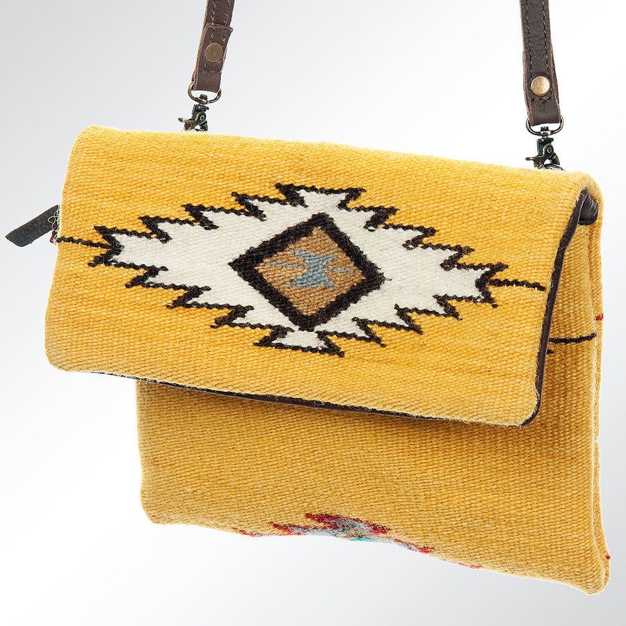 American Darling Cross body Bag Hand Woven Saddle Blanket Genuine Leather Western Purse with YKK Zipper