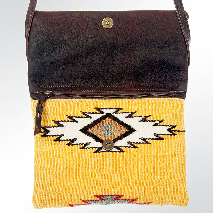 American Darling Cross body Bag Hand Woven Saddle Blanket Genuine Leather Western Purse with YKK Zipper