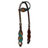 Bar H Equine American Leather Horse Saddle Tack One Ear Headstall | Browband Headstall Jora Autumn Collection - Bar H Equine