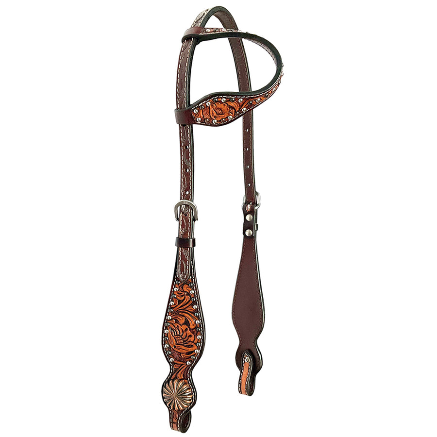 Bar H Equine American Leather Horse Saddle Tack One Ear Headstall | Browband Headstall Eleanor Collection - Uhorse
