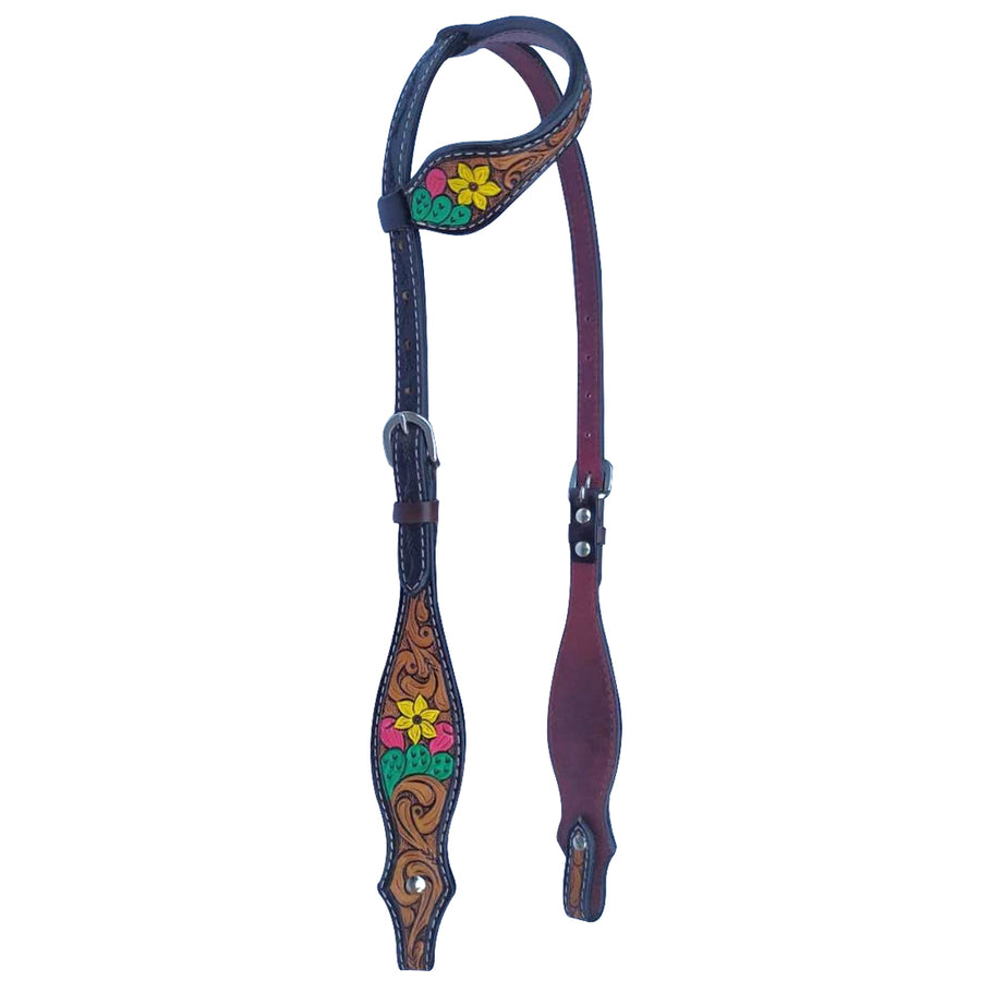 Bar H Equine American Leather Horse Saddle Tack One Ear Headstall Breast Collar Browband Wither Strap Tropical Cacti - Uhorse