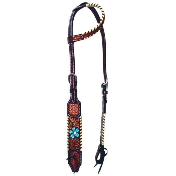 Bar H Equine American Leather H. Saddle Tk. One Ear Headstall Breast by Hilason – Cowboy and equestrian accessories