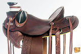 Western Horse Saddle American Leather Wade Ranch Roping Dark Brown Hilason