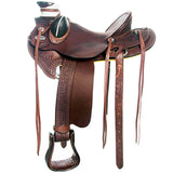 Western Horse Saddle American Leather Wade Ranch Roping Dark Brown Hilason