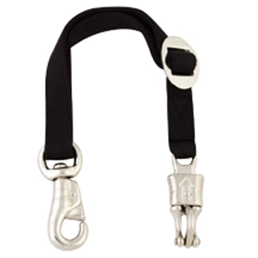 Black nylon horse tie with silver hardware - Uhorse