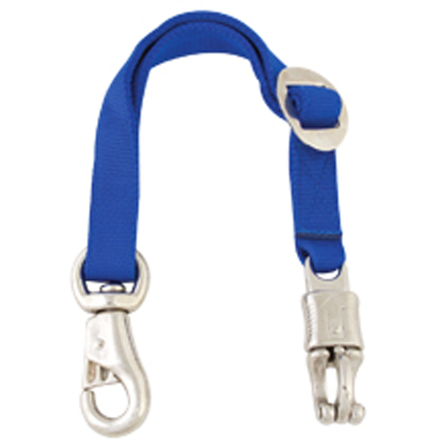 Blue nylon horse lead with nickel hardware - Uhorse
