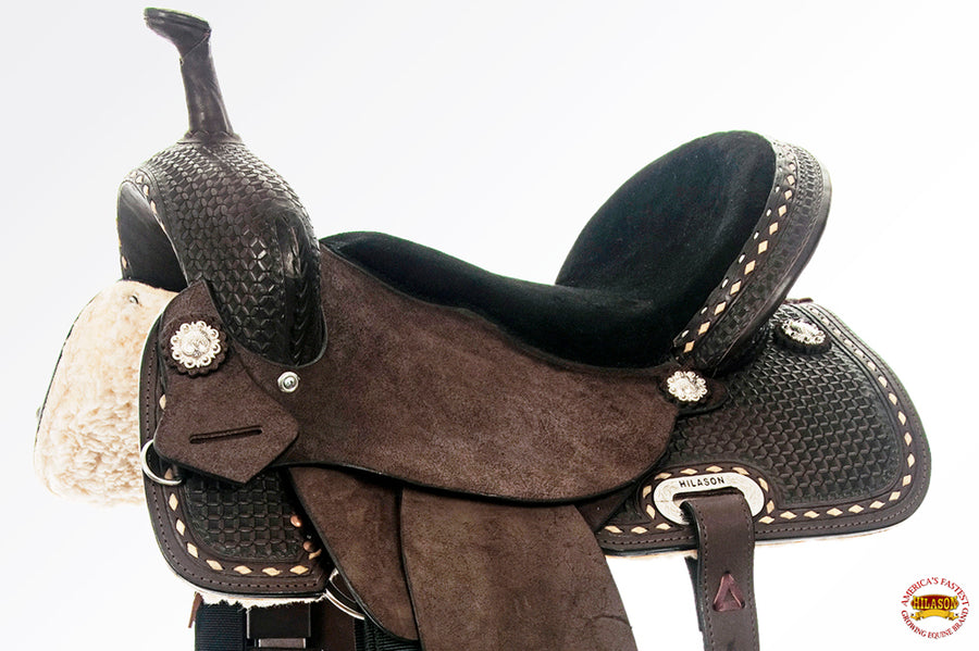 HILASON Flex Tree Western Horse Saddle American Leather Trail Barrel | for Horses