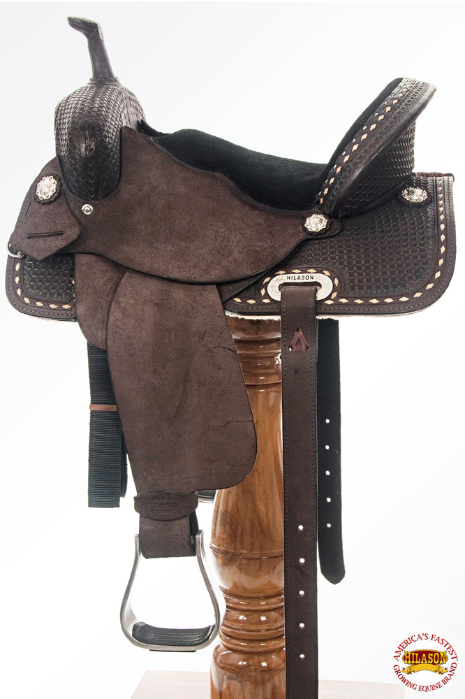 HILASON Flex Tree Western Horse Saddle American Leather Trail Barrel | for Horses