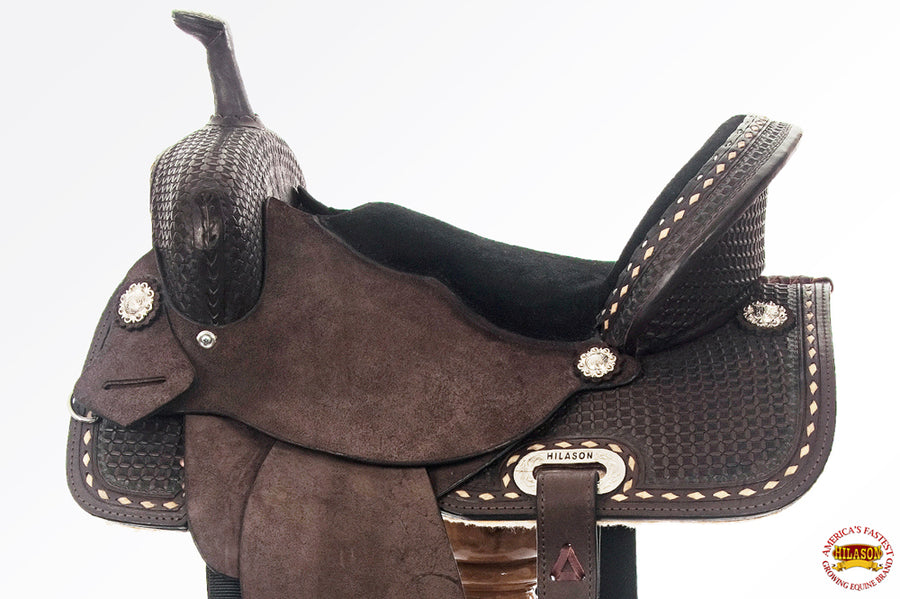HILASON Flex Tree Western Horse Saddle American Leather Trail Barrel | for Horses