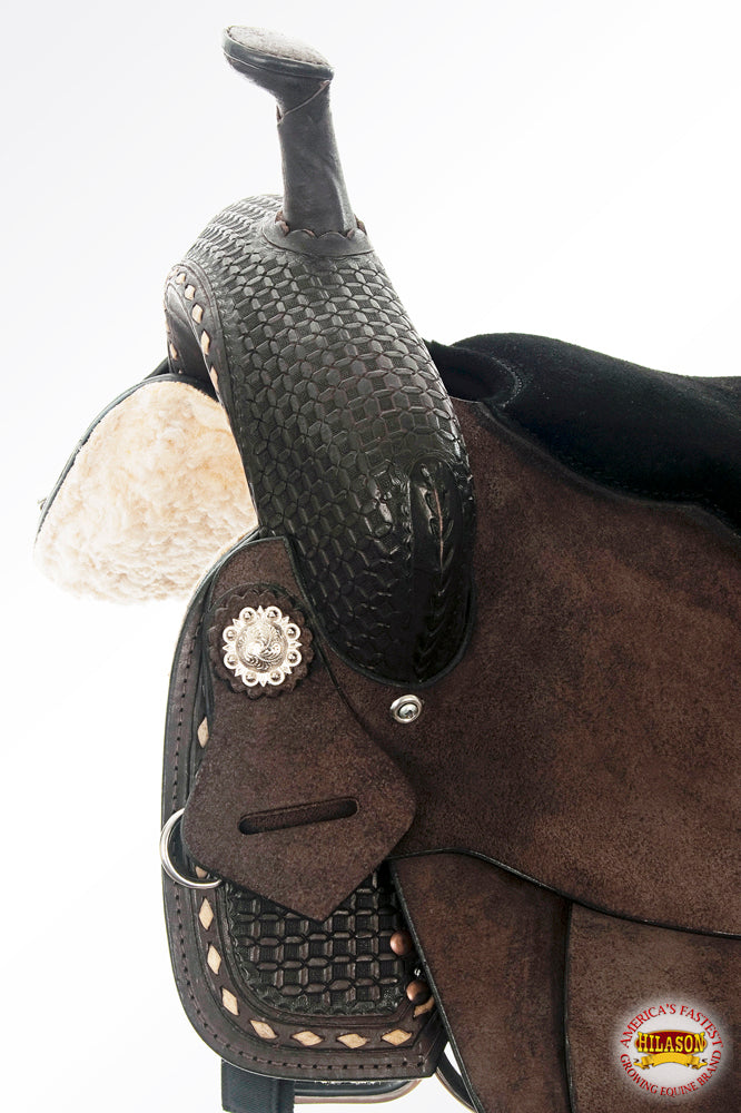 HILASON Flex Tree Western Horse Saddle American Leather Trail Barrel | for Horses
