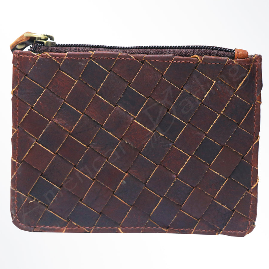 Brown leather quilted zippered pouch - Uhorse