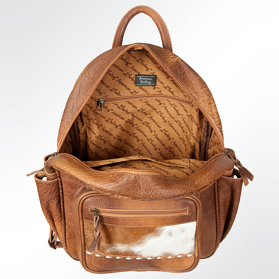 American Darling Backpack Bag Hand Tooled Floral Carved Panel Cowhide Genuine Leather Western Travel Bag with YKK Zipper