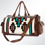 American Darling Hand Woven Saddle Blanket Western Leather Duffel Bag - Uhorse