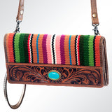 American Darling ADBG607 Crossbody Hand Tooled Saddle Blanket Genuine Leather Women Bag Western Handbag Purse