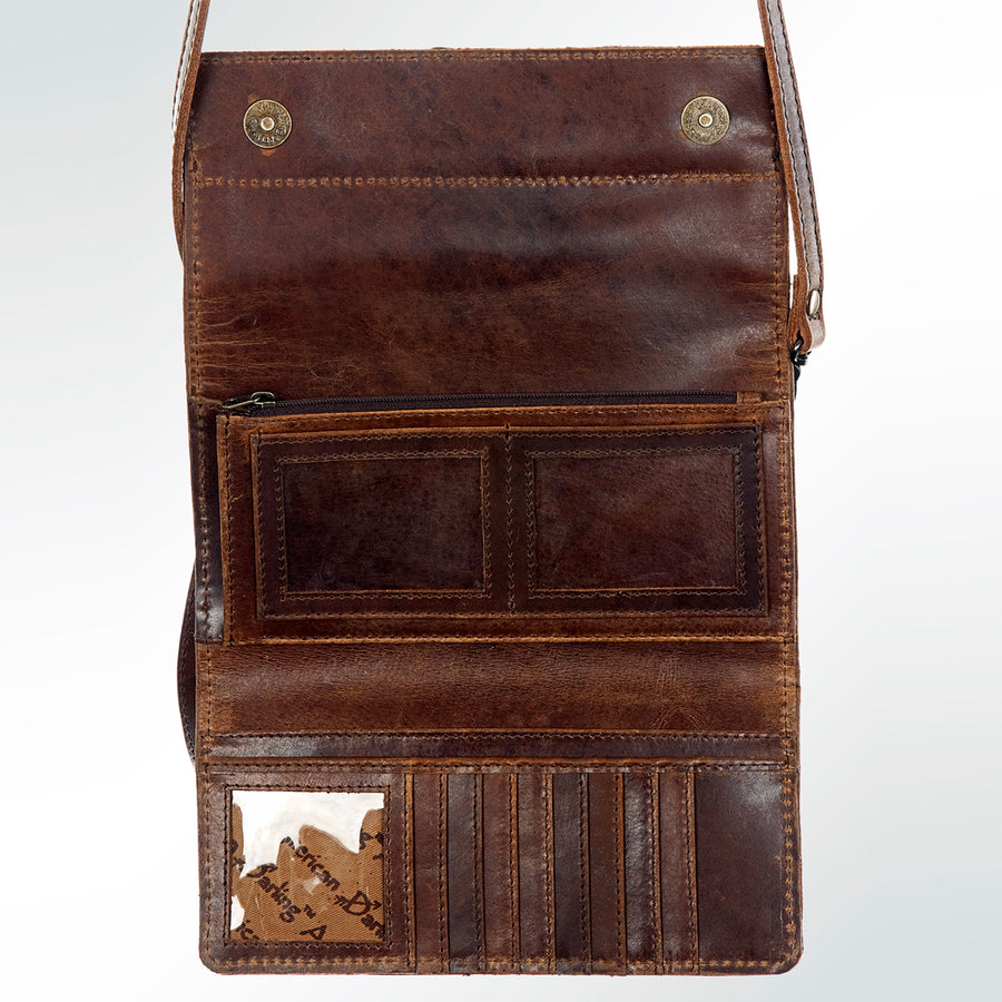American Darling Small Cross body Bag Hand Tooled Floral Carved Saddle Blanket Genuine Leather Western Purse with YKK Zipper