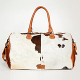 American Darling ADBG608 Duffel Hand Tooled Hair On Genuine Leather Women Bag Western Handbag Purse