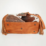 American Darling ADBG608 Duffel Hand Tooled Hair On Genuine Leather Women Bag Western Handbag Purse