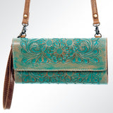 American Darling ADBG609 Wallet Hand Tooled Genuine Leather Women Bag Western Handbag Purse