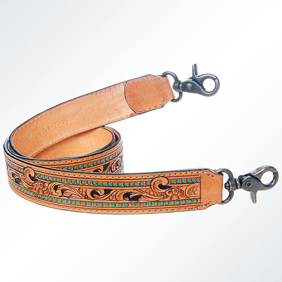 American Darling Hand Tooled Genuine Leather Crossbody Handle Strap for Bags Phone Wallet Purse Clutch