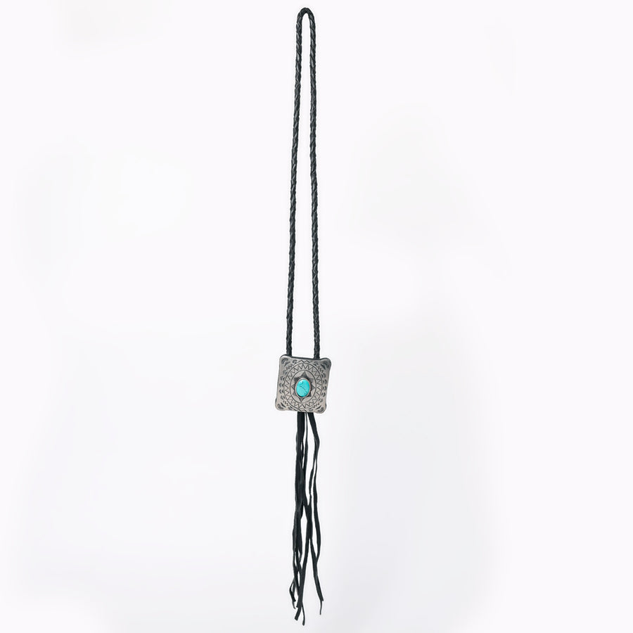 American Darling Braided Genuine Leather Jewelry Necklace with Concho Handmade Necklaces Timeless Piece for a Style