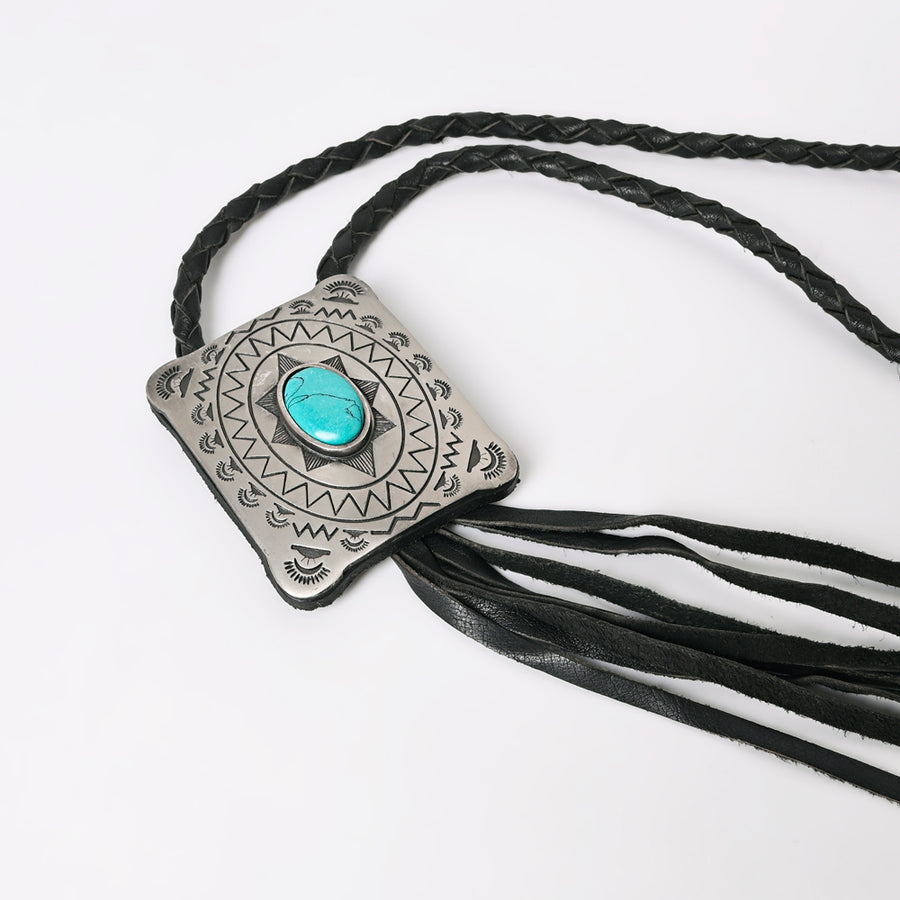 American Darling Braided Genuine Leather Jewelry Necklace with Concho Handmade Necklaces Timeless Piece for a Style