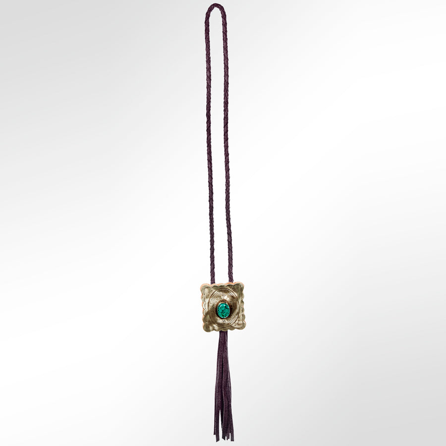 American Darling Braided Genuine Leather Jewelry Necklace with Concho Handmade Necklaces Timeless Piece for a Style