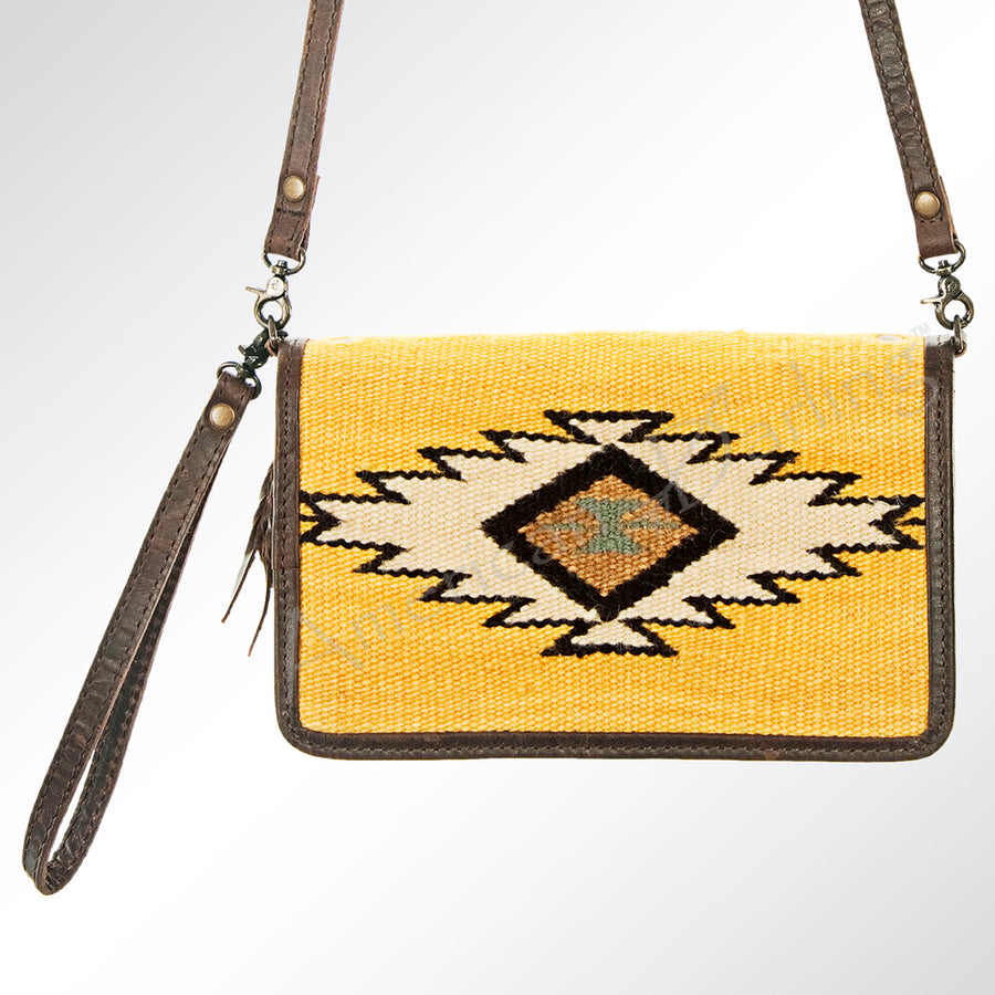 American Darling Organiser Bag Hand Woven Saddle Blanket Genuine Leather Western Wallet Purse with YKK Zipper