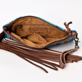 American Darling ADBG642 Wristlet Hand Tooled Saddle Blanket Genuine Leather Women Bag Western Handbag Purse