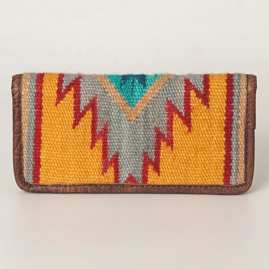 American Darling Wallet Bag Hand Woven Saddle Blanket Genuine Leather Western Purse with YKK Zipper & Well-compartmentalized