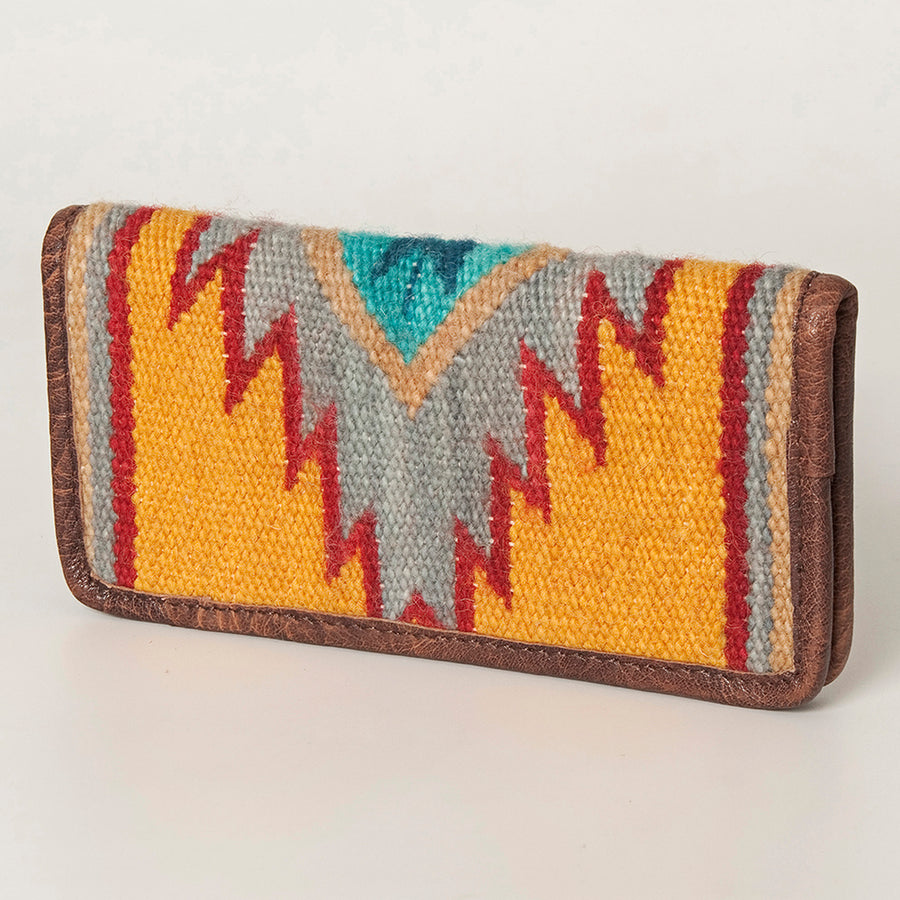 American Darling Hand Woven Saddle Blanket Western Leather Wallet Bag - Uhorse