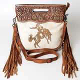 American Darling Clutch Hand Tooled Saddle Blanket Fabric Genuine Leather Western Women Bag Handbag Purse | Purses for Cute