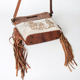 American Darling Clutch Hand Tooled Hair on Genuine Leather Western Women Bag Handbag Purse | Purses for Cute