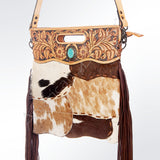 American Darling ADBG612C Clutch Hand Tooled Hair On Genuine Leather Women Bag Western Handbag Purse