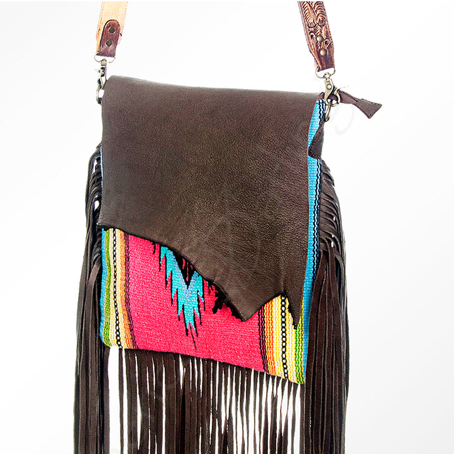 American Darling Messenger Saddle Blanket Genuine Leather Western Women Bag Handbag Purse | Cute - Uhorse