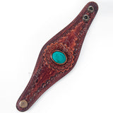 American Darling ADBRF136 Hand tooled carved Genuine Leather Bracelet women